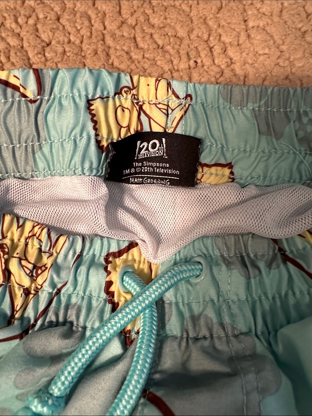 Kids Surf-Print Swim Shorts - Light Blue - Picture 4 of 5